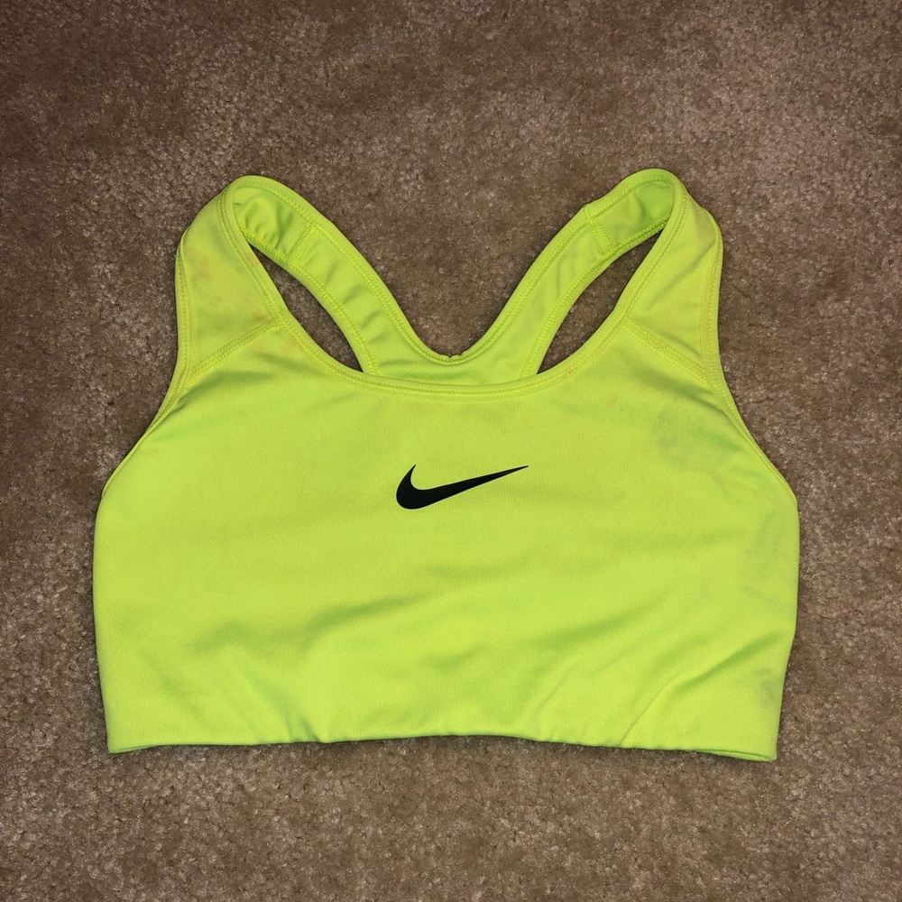 Neon yellow sports bra